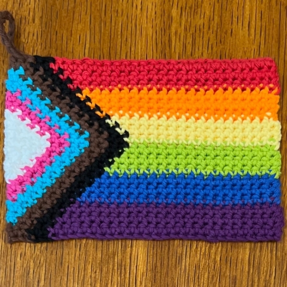Colorful Crochet Pride Flag Pouch